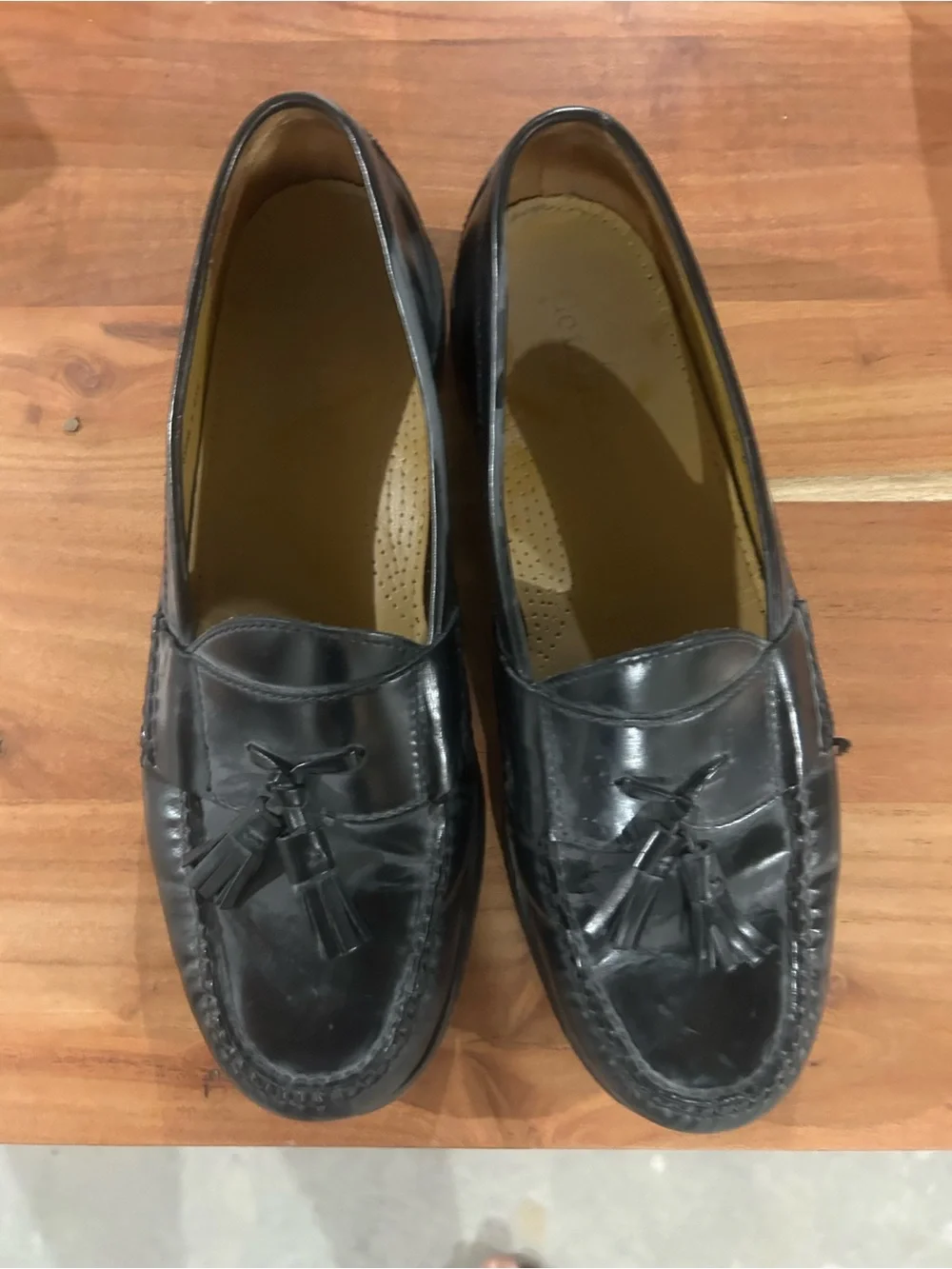 Cole Haan Black Leather Tassel Loafers